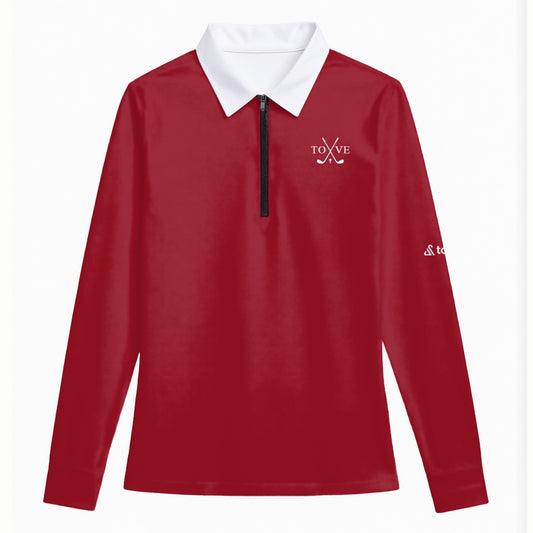 TOVE Women’s Quarter-Zip Sport Polo – Long Sleeve Performance Style