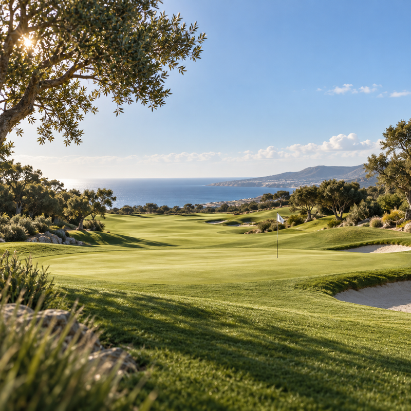 Golf course at golden hour