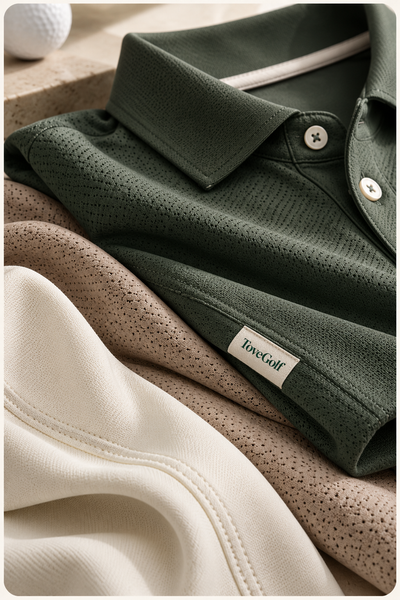 Close-up of ToveGolf stretch jersey
