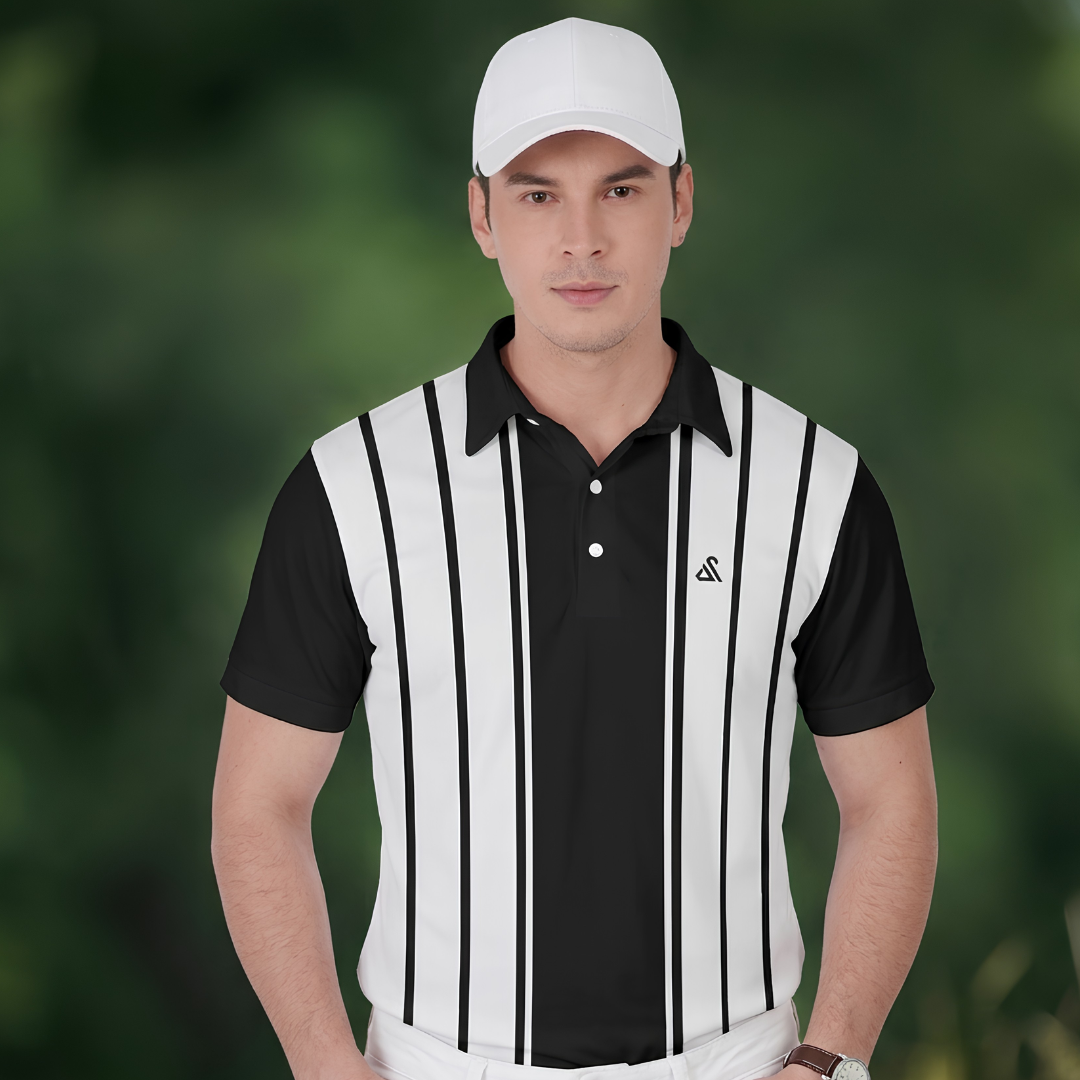 Striped polo White